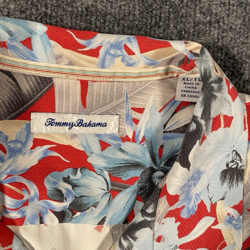 Tommy Bahama Da Vinci Vines Pomodoro Hawaiian Silk Loop Collar Shirt Mens XL - Picture 2 of 9